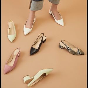 Everlane Editor Slingback Heels In Mint